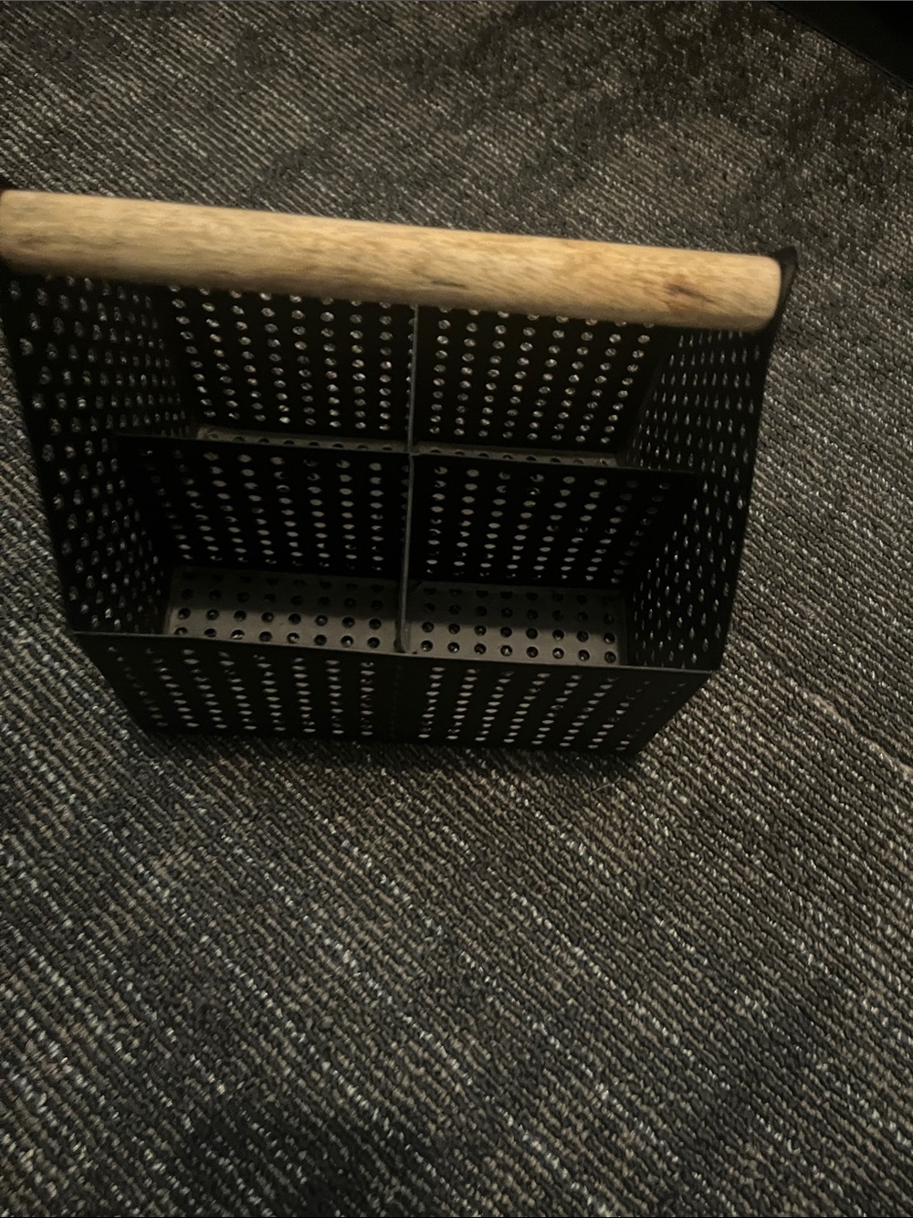 Organizer basket black and wood